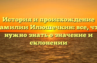 История и происхождение фамилии Илюшечкин: все, что нужно знать о значение и склонении История и происхождение фамилии Илюшечкин: все, что нужно знать о значение и склонении