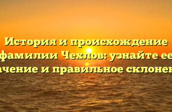 История и происхождение фамилии Чехлов: узнайте ее значение и правильное склонение