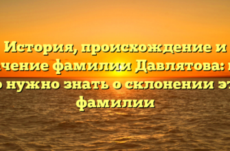 История, происхождение и значение фамилии Давлятова: всё, что нужно знать о склонении этой фамилии