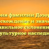 История фамилии Дозорцева: происхождение и значение, правильное склонение и культурное наследие
