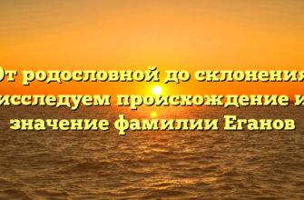 От родословной до склонения: исследуем происхождение и значение фамилии Еганов От родословной до склонения: исследуем происхождение и значение фамилии Еганов