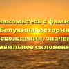 «Познакомьтесь с фамилией Белухина: история происхождения, значение и правильное склонение»