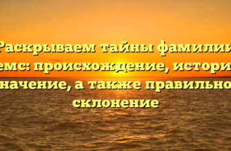 Раскрываем тайны фамилии Бремс: происхождение, история и значение, а также правильное склонение