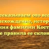 Рассказываем обо всем: происхождение, история и значения фамилии Костыря, а также правила ее склонения.