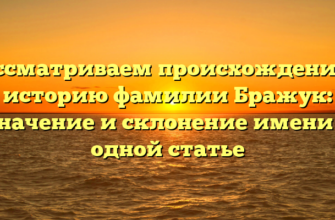 Рассматриваем происхождение и историю фамилии Бражук: значение и склонение имени в одной статье Рассматриваем происхождение и историю фамилии Бражук: значение и склонение имени в одной статье