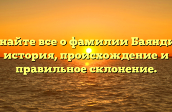 Узнайте все о фамилии Баяндин: история, происхождение и правильное склонение.