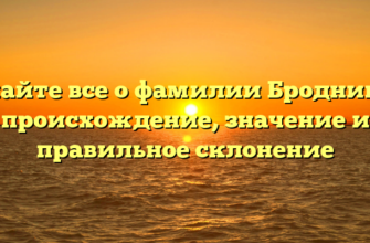 Узнайте все о фамилии Бродников: происхождение, значение и правильное склонение