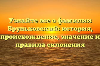 Узнайте все о фамилии Бруньковский: история, происхождение, значение и правила склонения