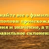 Узнайте все о фамилии Каргополова: происхождение, история и значение, а также правильное склонение
