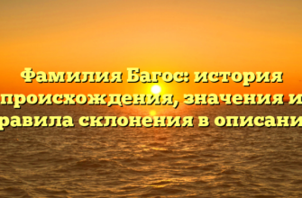 Фамилия Багос: история происхождения, значения и правила склонения в описании Фамилия Багос: история происхождения, значения и правила склонения в описании
