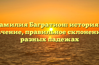 Фамилия Багратион: история и значение, правильное склонение в разных падежах Фамилия Багратион: история и значение, правильное склонение в разных падежах
