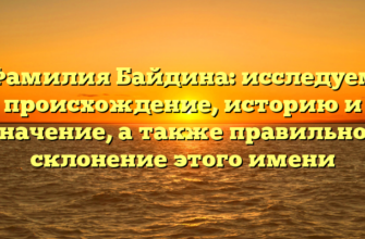Фамилия Байдина: исследуем происхождение, историю и значение, а также правильное склонение этого имени Фамилия Байдина: исследуем происхождение, историю и значение, а также правильное склонение этого имени