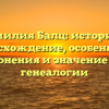 Фамилия Балц: история и происхождение, особенности склонения и значение для генеалогии
