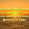 Фамилия Барз: происхождение, история и значение – все, что вы хотели знать о склонении фамилии Барз