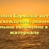 Фамилия Бармина: история происхождения, значения и правильное склонение в новом материале