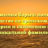 Фамилия Барыч: полное руководство по происхождению, истории и склонению этой уникальной фамилии