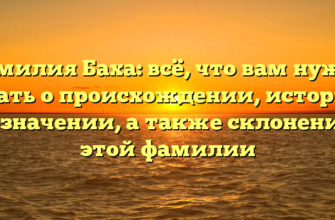Фамилия Баха: всё, что вам нужно знать о происхождении, истории и значении, а также склонении этой фамилии