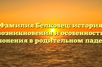 Фамилия Белковец: история возникновения и особенности склонения в родительном падеже