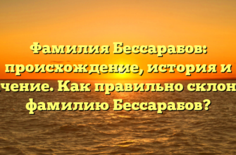 Фамилия Бессарабов: происхождение, история и значение. Как правильно склонять фамилию Бессарабов?