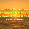 Фамилия Бичевский: происхождение и значение, историческая сводка и правильное склонение