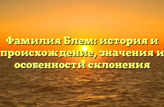 Фамилия Блем: история и происхождение, значения и особенности склонения Фамилия Блем: история и происхождение, значения и особенности склонения