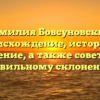 Фамилия Бовсуновский: происхождение, история и значение, а также советы по правильному склонению!