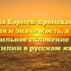Фамилия Бориев: происхождение, история и значимость, а также правильное склонение этой фамилии в русском языке