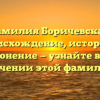 Фамилия Боричевская: происхождение, история и склонение — узнайте все о значении этой фамилии!