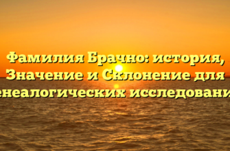 Фамилия Брачно: история, Значение и Склонение для генеалогических исследований Фамилия Брачно: история, Значение и Склонение для генеалогических исследований
