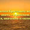 «Фамилия Бреславец: всё, что нужно знать — происхождение, история, значение и склонение»
