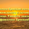 Фамилия Бросков: история, происхождение и склонение в таблице. Узнайте значение фамилии Бросков!