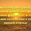 Фамилия Брот: узнайте происхождение, историю и значение фамилии, а также правильное склонение с помощью нашей статьи