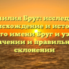 Фамилия Бруг: исследуем происхождение и историю родового имени Бруг и узнаем о значении и правильном склонении
