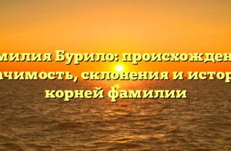 Фамилия Бурило: происхождение, значимость, склонения и история корней фамилии