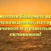Фамилия Быховец: всё о происхождении, истории, значении и правильном склонении!