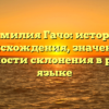 Фамилия Гачо: история происхождения, значение и особенности склонения в русском языке