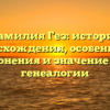 Фамилия Гез: история происхождения, особенности склонения и значение для генеалогии
