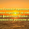 Фамилия Гинько: происхождение и история скрытые за именем и значение фамилии Ginko: секреты склонения на русском языке