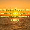Фамилия Горемыко: возникновение, история, значения и правильное склонение – полный обзор