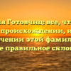 Фамилия Готовчиц: все, что нужно знать о происхождении, истории и значении этой фамилии, а также правильное склонение