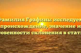 Фамилия Графинь: исследуем происхождение, значение и особенности склонения в статье Фамилия Графинь: исследуем происхождение, значение и особенности склонения в статье