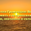 Фамилия Громоздин: Все, что нужно знать о ее происхождении, истории, значении и склонении.