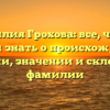 Фамилия Грохова: все, что вы хотели знать о происхождении, истории, значении и склонении фамилии