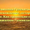 Фамилия Гулеватая: происхождение, история и значение. Как правильно склонять фамилию Гулеватая?