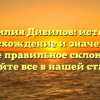 Фамилия Дибилов: история, происхождение и значение, а также правильное склонение – узнайте все в нашей статье!