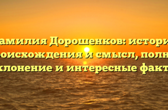 Фамилия Дорошенков: история происхождения и смысл, полное склонение и интересные факты