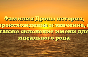 Фамилия Дронь: история, происхождение и значение, а также склонение имени для идеального рода