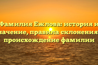 Фамилия Ежлова: история и значение, правила склонения и происхождение фамилии Фамилия Ежлова: история и значение, правила склонения и происхождение фамилии