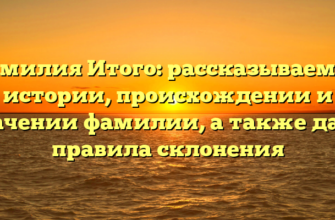 Фамилия Итого: рассказываем об истории, происхождении и значении фамилии, а также даём правила склонения