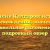 Фамилия Калдаров: история происхождения, значение и правильное склонение – подробный обзор
